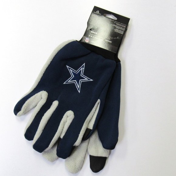 Men's Dallas Cowboys Texting Winter Gloves NEW One Size Fits Most FOCO - Picture 3 of 3